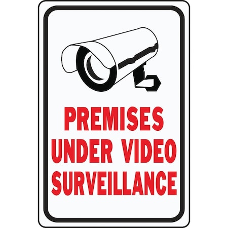 Hy-Ko 18 x 12 Heavy-Duty Aluminum Sign, Premises Under Video Surveillance HW-201